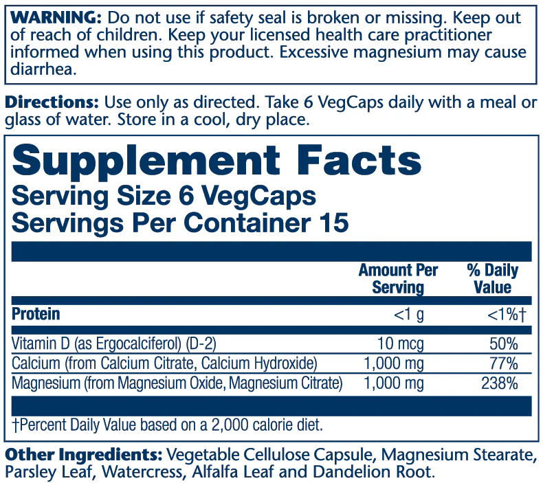 Calcium & Magnesium Citrate With Vitamin D-2, 1:1 - Image 3