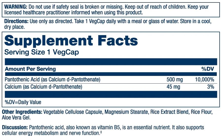 Pantothenic Acid 500mg - Image 4